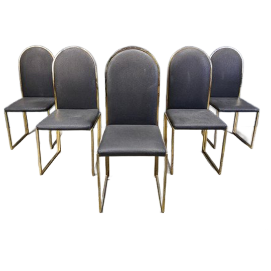 Vintage Brass Dining Chairs By Belgochrom, 1970s 1