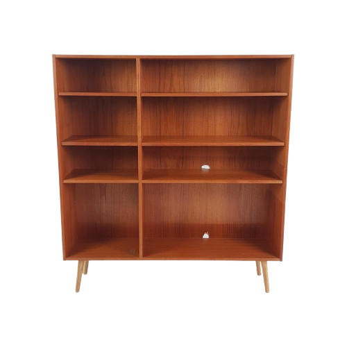 Vintage Teak Houten Deense Wandkast | Boekenkast Teak Vakken