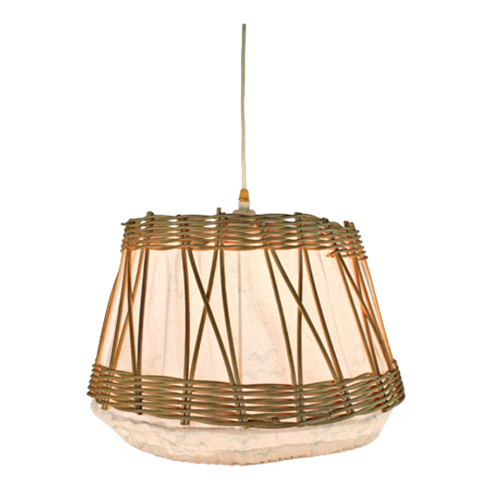 Philips - Npd 264 - Hanglamp - Pitriet - Rotan - Textiel - 60's 1