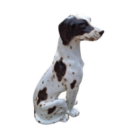 Handmade Midcentury Porseleinen Beeld, Italy Pointer Hond😍