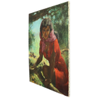 Groot Schilderij Zigeunerin Jonge Vrouw Olieverf Op Doek 1964 thumbnail 1
