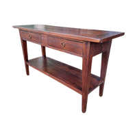 Donker Teakhouten Sidetable, Haltafel, Bijzettafel, Wandcons