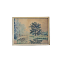 Beige Lijst Geschilderde Pastelboom