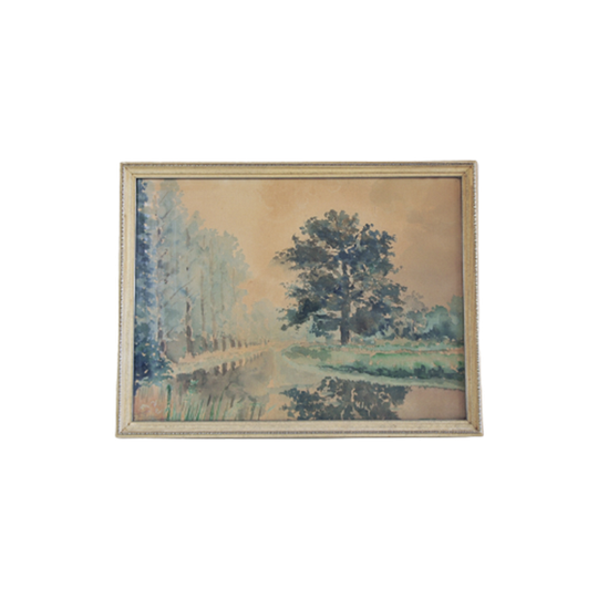 Beige Lijst Geschilderde Pastelboom 1