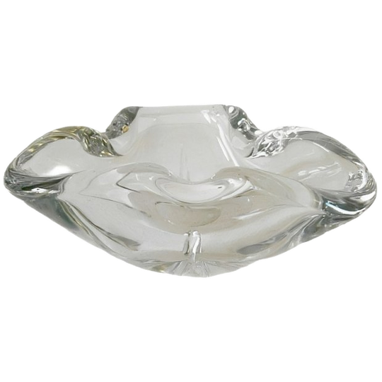 Vintage Gemerkte Val Saint Lambert Asbak Helder Kristal Schaal 1950’s 1