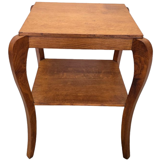 Frans Art Deco Eiken Bijzettafel, Jaren 30 1