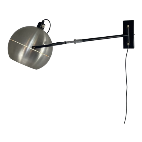 Dijkstra - Space Age Design Wall Pendant - Aluminium Globe On A Swiveling, Telescopic Arm