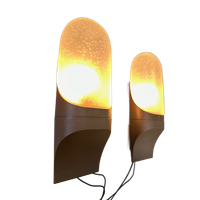2x Vintage ‘frosted Glass’ Muurlamp – Hans Popp