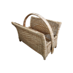 Vintage Riet/Rotan/Wicker Magazine Tijdschiften Lectuur Houder thumbnail 1