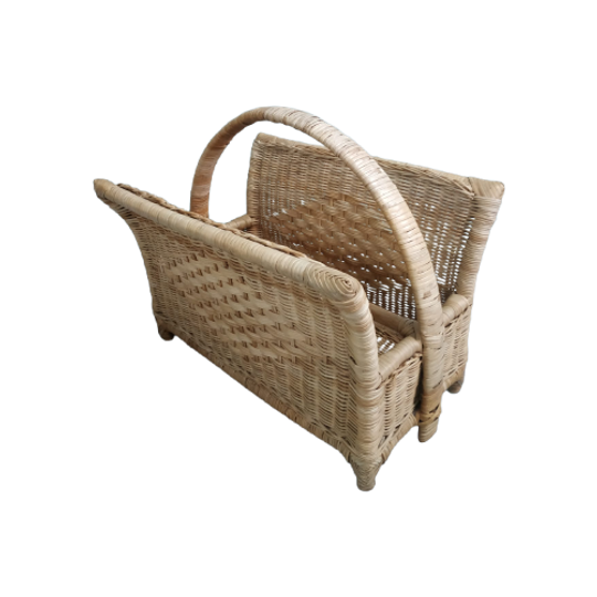 Vintage Riet/rotan/wicker Magazine Tijdschiften Lectuur Houder 1