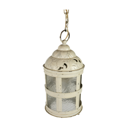 Lantaarn - Hanglamp - Glas - Metaal - Koper - Amsterdamse School - 1950's 1
