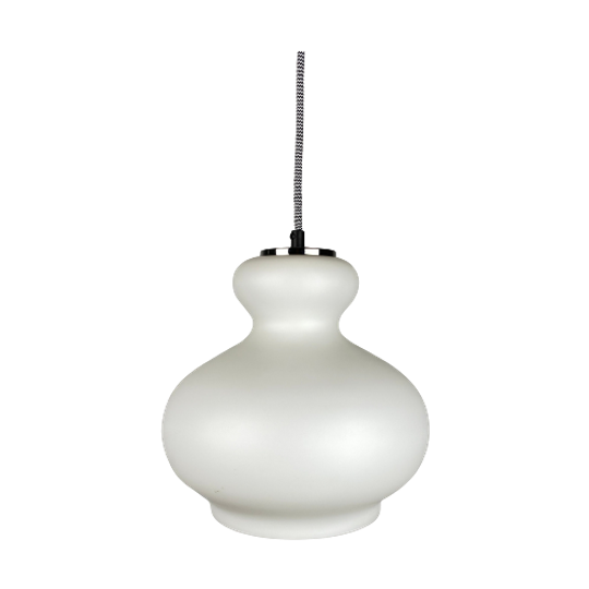 1 Of 2 Frosted White Glass Pendant Light By Peill And Putzler 1960 1