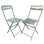 7 Vintage Antieken Franse Bistro Tuinstoelen Tuinstoel thumbnail 1