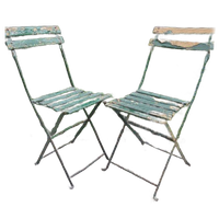 7 Vintage Antieken Franse Bistro Tuinstoelen Tuinstoel