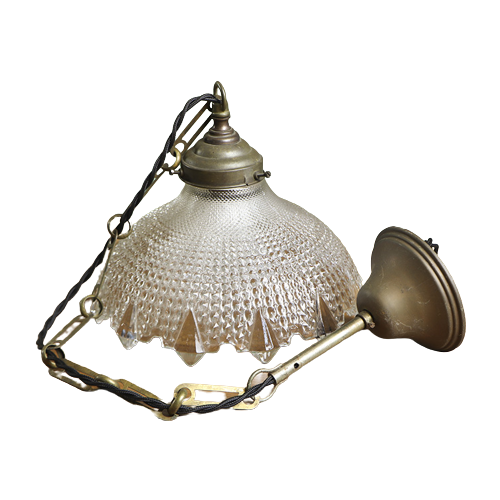Antieke Holophane Hanglamp
