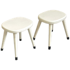 Vintage Schoolkrukje Wit Bijzettafel Retro thumbnail 1