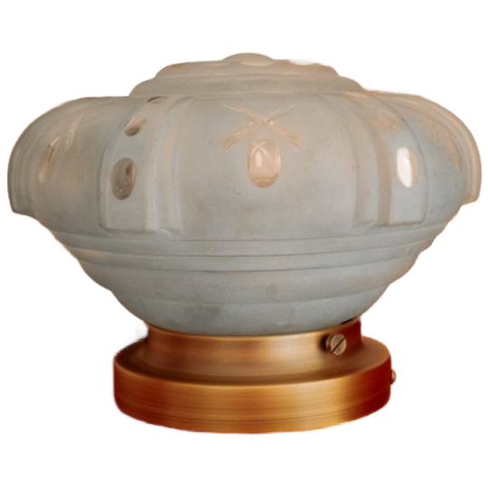 Vintage Lichtblauwe Glazen Plafondlamp Met Nieuwe Armatuur 1