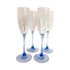 4X Champagneglas Met Blauwe Steel Luminarc thumbnail 1