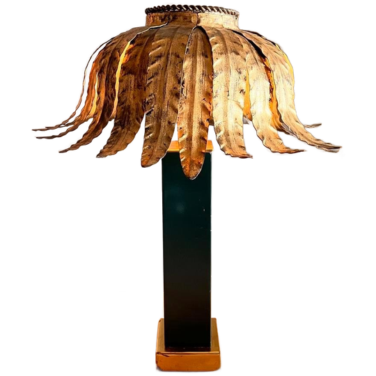 Zeldzame ‘maison Jansen’ Palm Lamp Mid Century Vintage 1