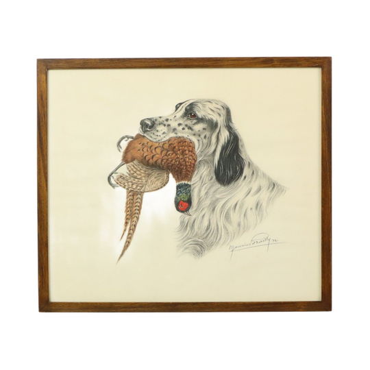 Maurice Brailly Jachthond Fazant Vintage Grafiek In Kleur 1972 1