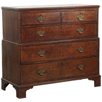 Niet Veel Voorkomende Klassieke Lage Antieke Engelse Ladekast/ Chest On Chest Uit De 18e Eeuw