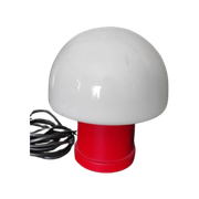 Vintage Tafellamp Mushroom Lamp Hema Rood Wit Jaren 70