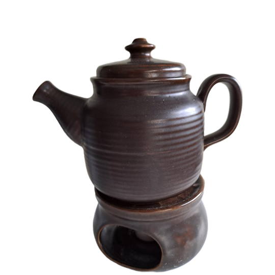 West Germany Theepot Met Warmhouder – Model G.26113 – Jaren ’70 - Bruin 1