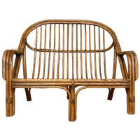 Vintage Rotan Bank, Tweezitter. Exclusief. Dutch Design.
