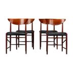 Zwarte Stoel Met Teak Frame Model 317 By Hvidt & Mollgaerd For Soborg Mobelfabrik, 1960S, Set Van 4 thumbnail 1