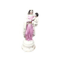 Antiek Porselein Beeldje Maria Met Kind