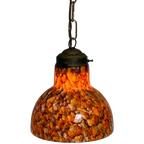 Art Deco - Hanging Pedant Light - Ceiling Fixture - Oval Shaped - Suspended By Chain, thumbnail 1