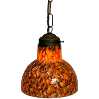 Art Deco - Hanging Pedant Light - Ceiling Fixture - Oval Shaped - Suspended By Chain,