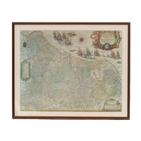 Vintage Reproductie Kaart Van De Xvii Provinciën, Door Willem Blaeu, Ca. 1635