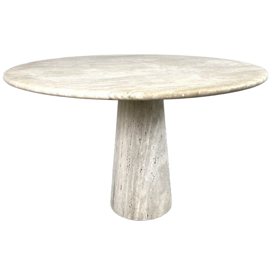 Travertine Dining Table In The Style Of Angelo Mangiarotti, 1970s 1
