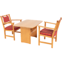 Yngve Ekstrom ‘furubo’ Armchairs With A Table Produced By Swedese 1970’s