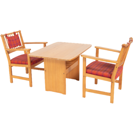 Yngve Ekstrom ‘furubo’ Armchairs With A Table Produced By Swedese 1970’s 1