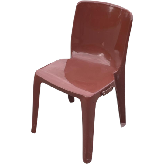 Vintage Space Age Stoel Stapelbaar Jaren 80 Maroon Design 1