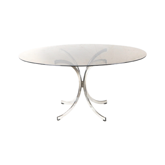 Grote Vintage Ovale Glazen Eettafel Uit De Jaren ’70 1