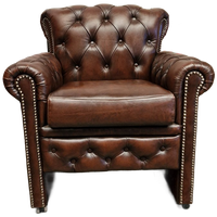 Scott Classic Chesterfield Eetkamerstoel – Antiek Bruin, Leer