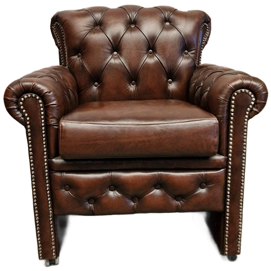 Scott Classic Chesterfield Eetkamerstoel – Antiek Bruin, Leer 1