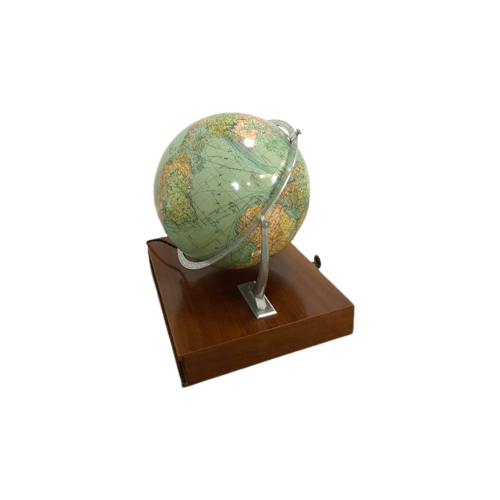 Glazen Globe Columbus Paul Oestergaard Met Atlas En Lamp