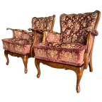 Set Van 2 Vintage Barok Eenzitten / Fauteuils / Clubzetels thumbnail 1