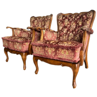 Set Van 2 Vintage Barok Eenzitten / Fauteuils / Clubzetels