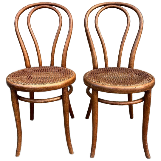 Set Van 2 Originele Thonet No 18 Stoelen Gemerkt 1