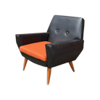 Fauteuil Retro Met Zwarte Skai thumbnail 1