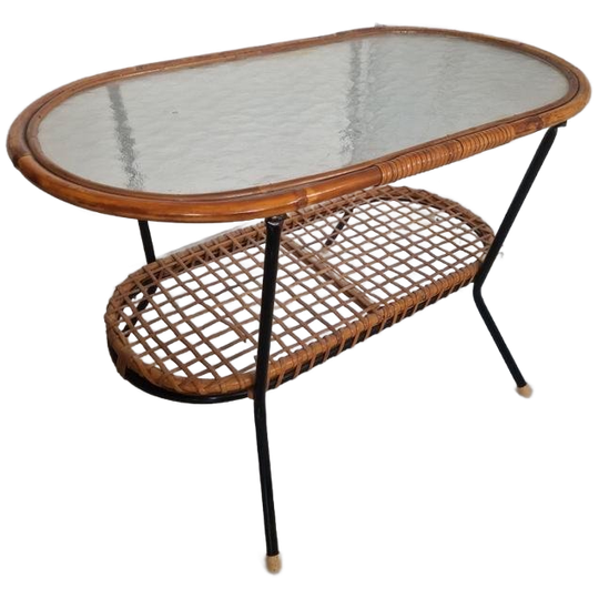 Rohe Noordwolde Rotan Tafel Vintage Design. 1
