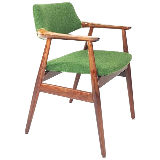 Vintage Deense Fauteuil Svend Aage Eriksen Ploegwool Groen 1
