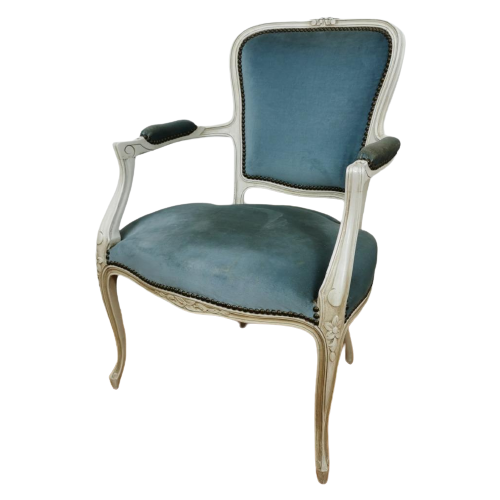 Brocante Vintage Franse Louis Xv Stoeltje, Fauteuil Stoel 03