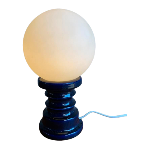 Space Age Mushroom Lamp Met Paars Keramiek Voet , Jaren 70