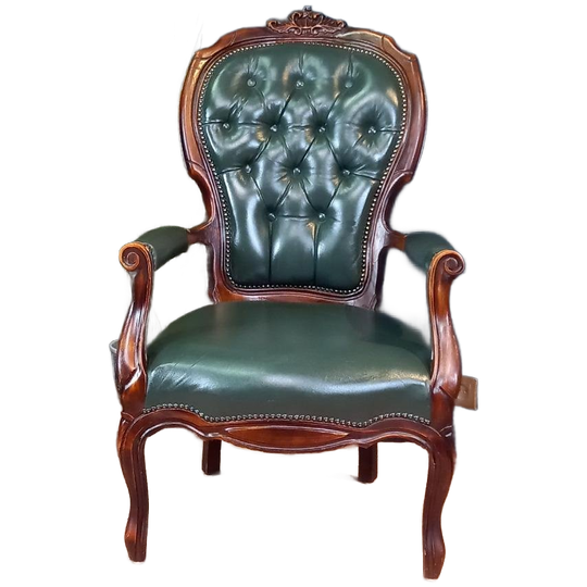 Antieke Chesterfield Dames Armfauteuil 1